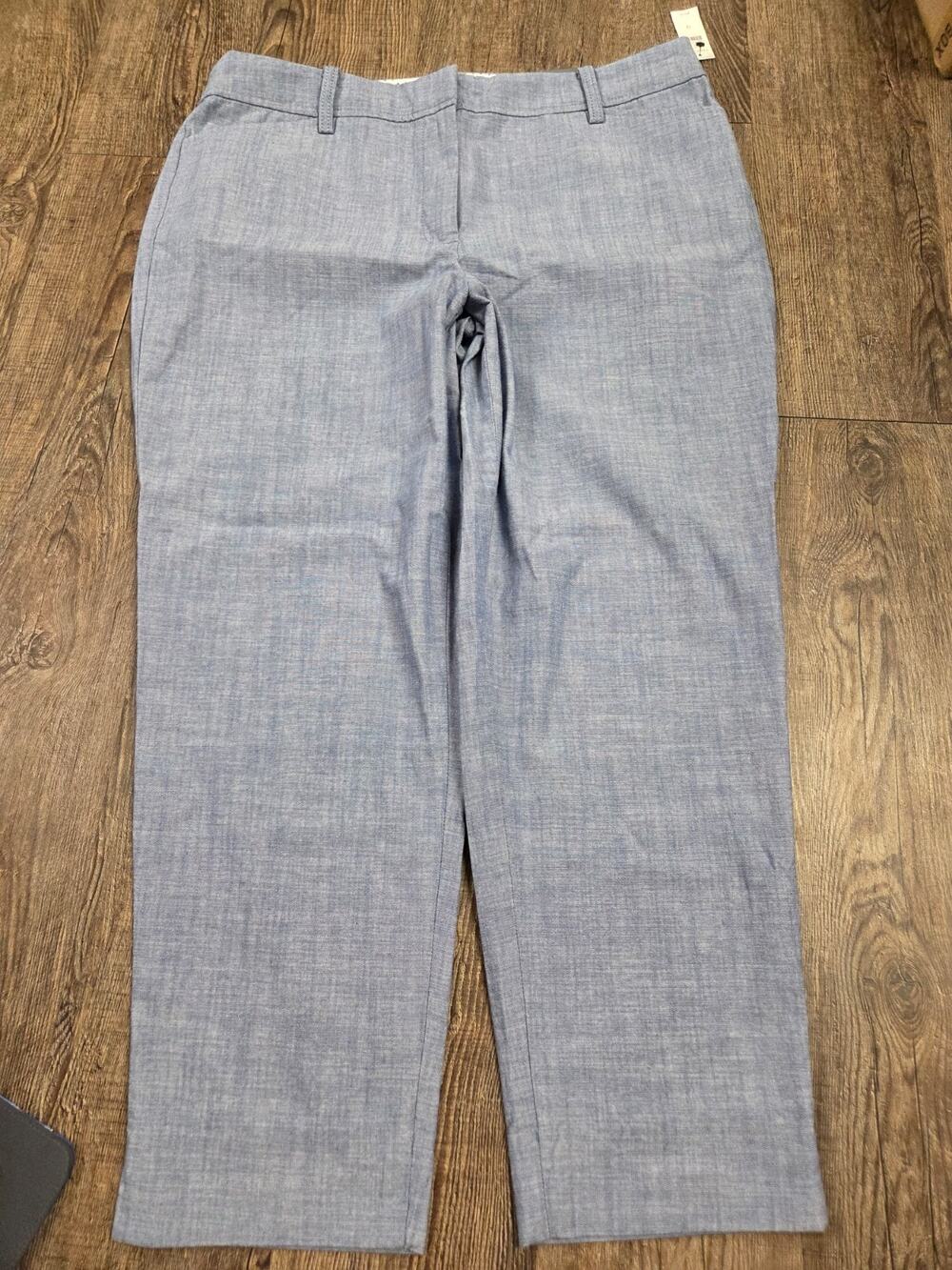 Talbots NWT Solid Blue Perfect Crop Pants Flat Front Size 12